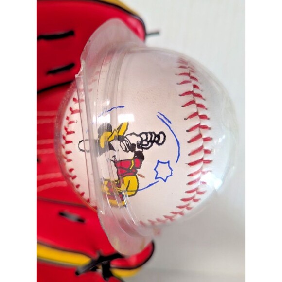 Vintage Disney Child TEAM MICKEY Baseball Leather Glove and Hutch Ball Gift NEW - Picture 4 of 6